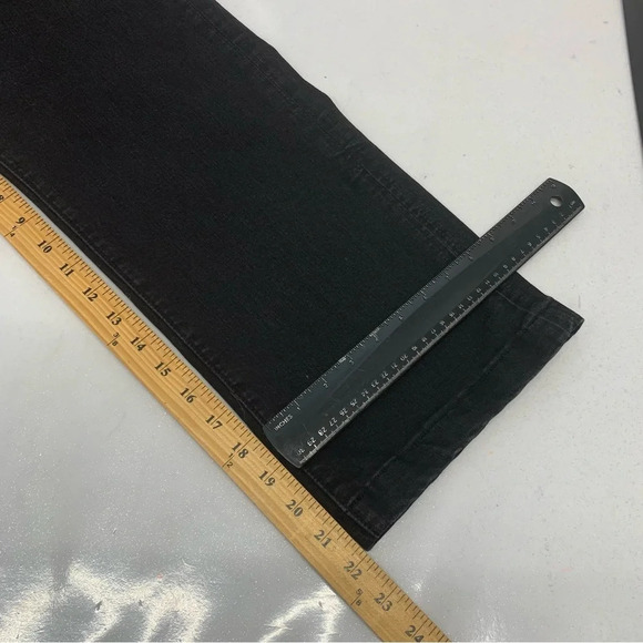 Denim Overalls Woman 28  Black Straight Crop Stretch Pockets  Mid Rise Y2K Retro - Picture 13 of 13